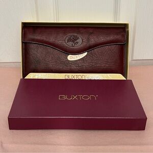 Buxton Heiress Brown Leather Organizer Checkbook Wallet NIB NWT
